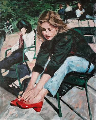 Girl in red shoes thumb