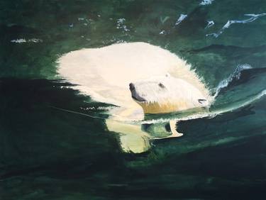 Polar Bear Hunting in Icy Water thumb