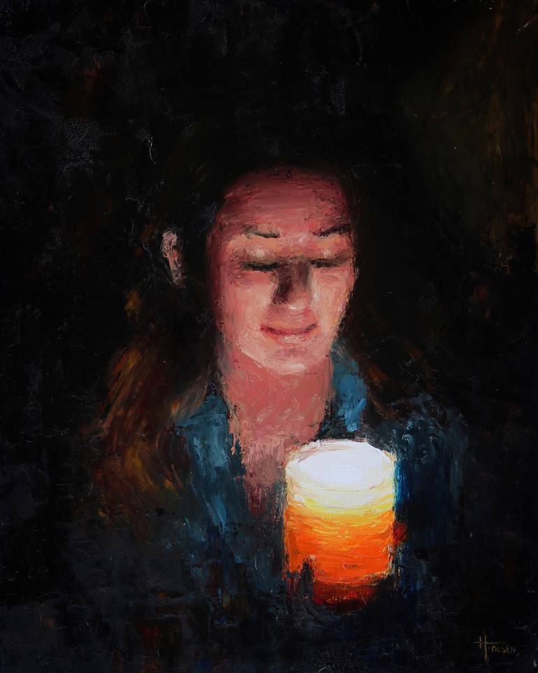 Original Figurative Light Painting by Heather Olsen