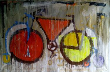 Print of Abstract Bicycle Paintings by Miguel Angel Duarte