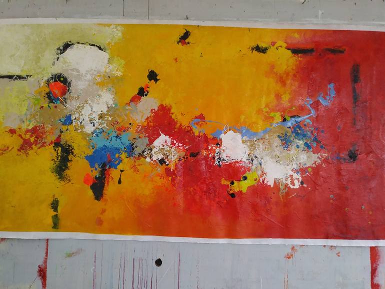 Original Fine Art Abstract Painting by Miguel Angel Duarte
