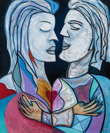 Original Pop Art Love Painting by Lupicinio Ramos Da Rocha