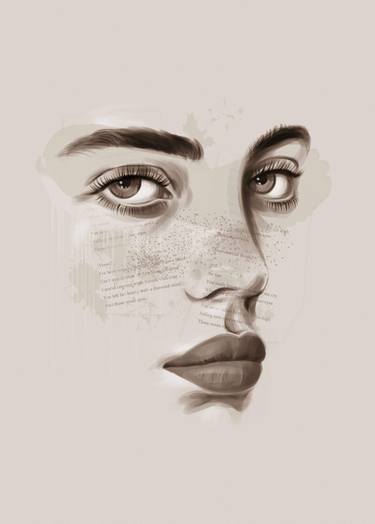 Billie Eilish Face, Digital Art thumb