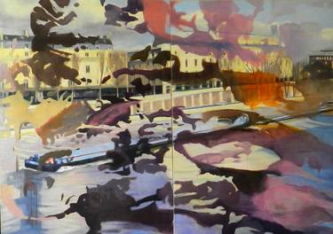 Original Figurative Cities Paintings by Christelle Zacchero