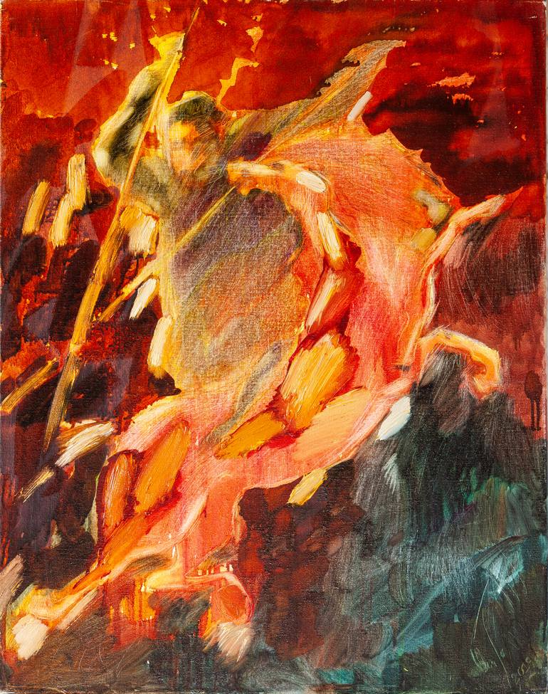 'Whirlwind fire rider' Painting by Gritsenko Olga | Saatchi Art