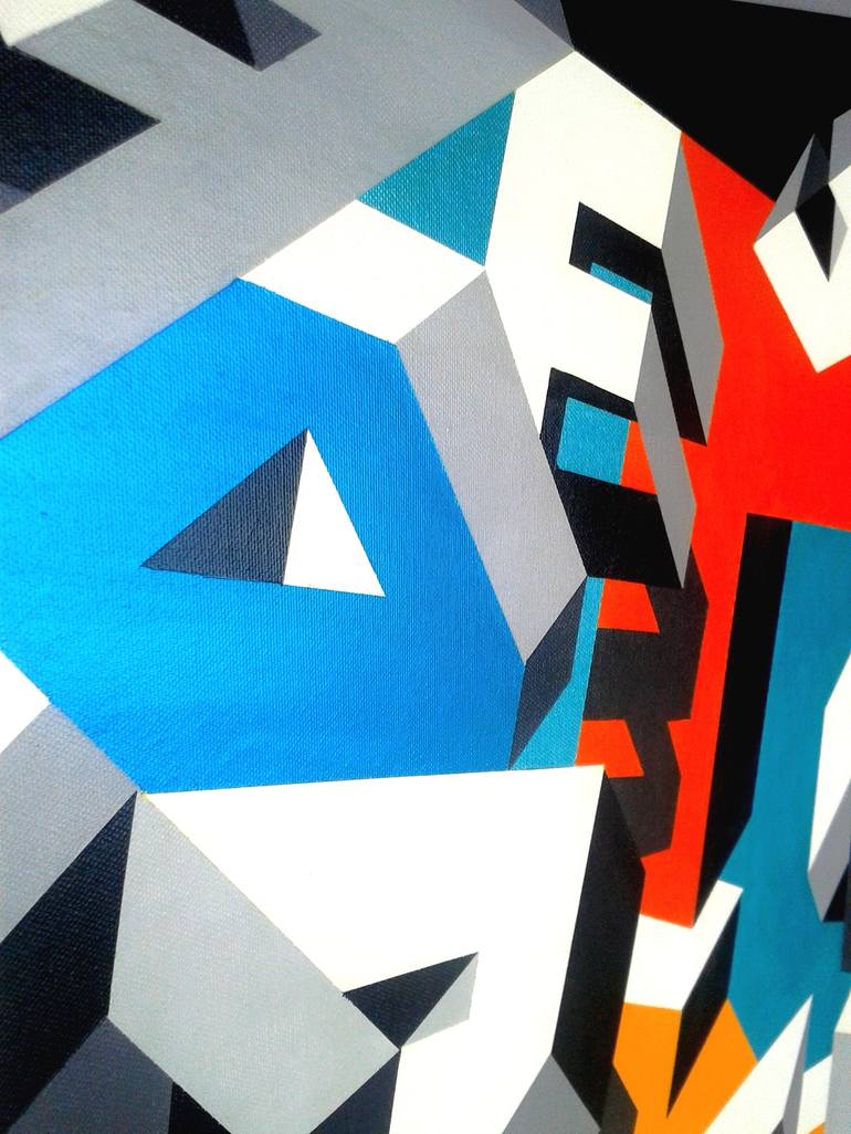 Original Abstract Geometric Painting by Marek Uhlir