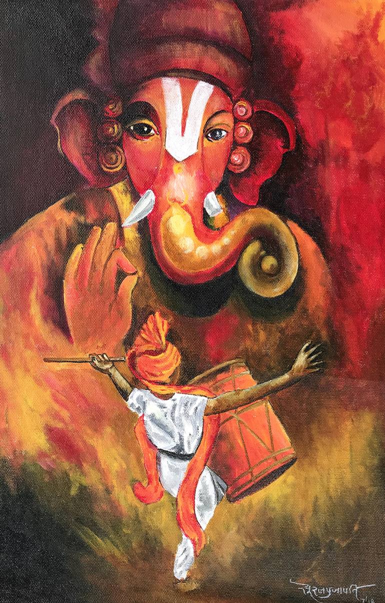 Ganesh Chaturthi, Ganesh Art Ganesh Art Graphic by K for Kreative ·  Creative Fabrica