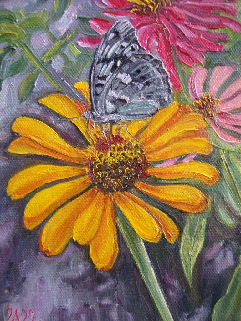Original Realism Floral Painting by Olga Knezevic