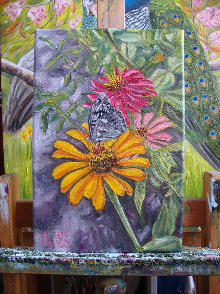 Original Realism Floral Painting by Olga Knezevic