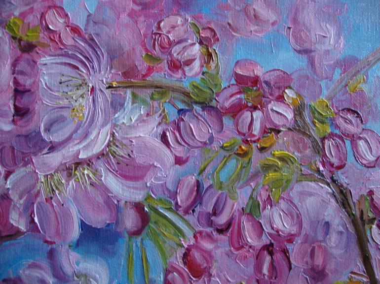 Original Expressionism Floral Painting by Olga Knezevic