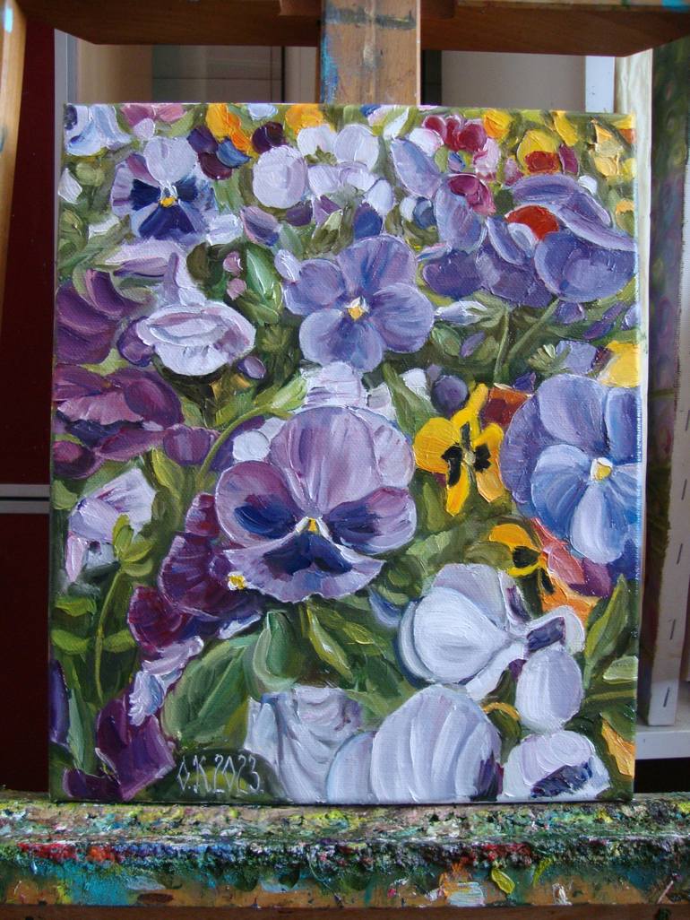 Original Floral Painting by Olga Knezevic