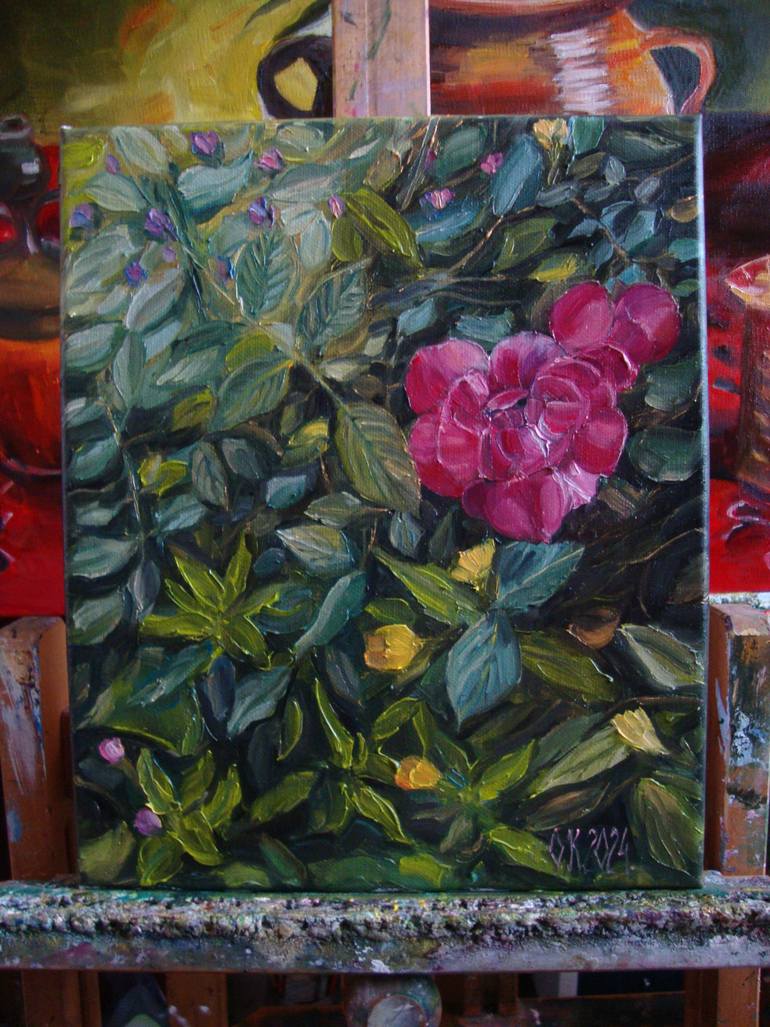Original Realism Floral Painting by Olga Knezevic