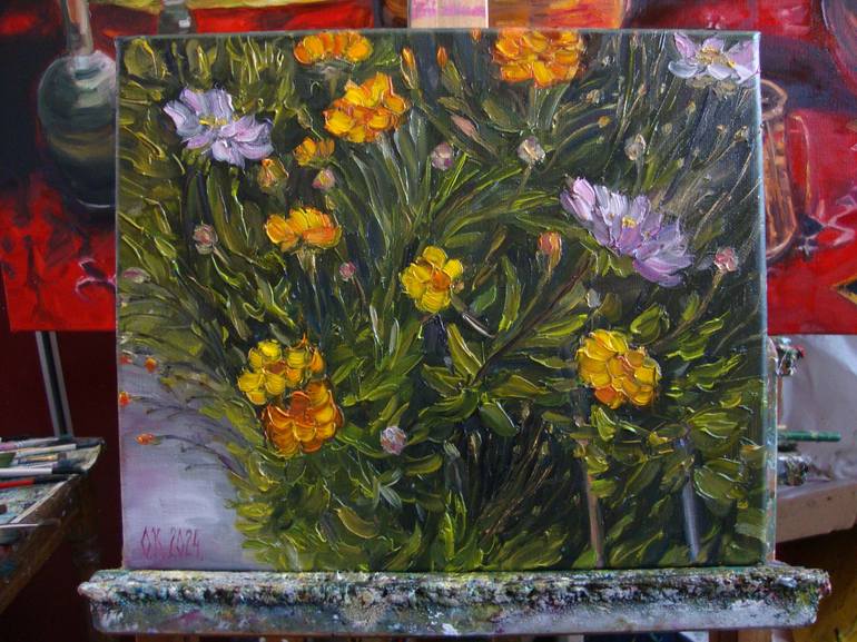 Original Floral Painting by Olga Knezevic