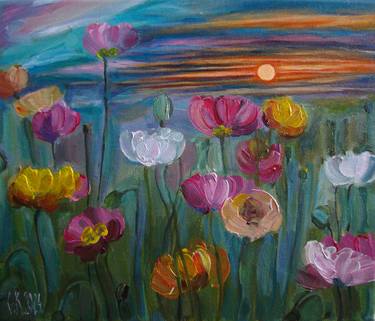 Original Impressionism Floral Paintings by Olga Knezevic