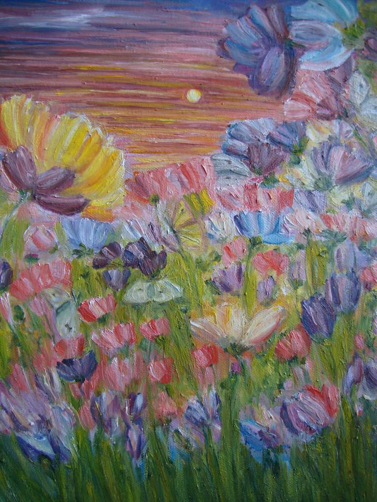 Original Impressionism Floral Painting by Olga Knezevic