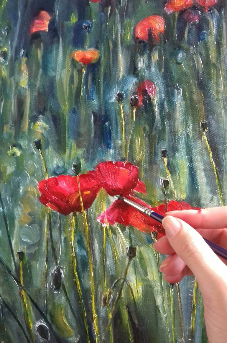 Original Realism Floral Painting by Olga Knezevic