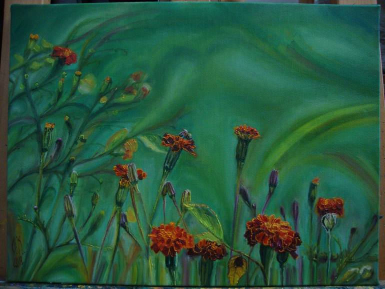 Original Realism Floral Painting by Olga Knezevic