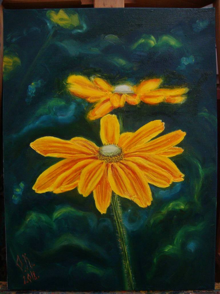 Original Realism Floral Painting by Olga Knezevic