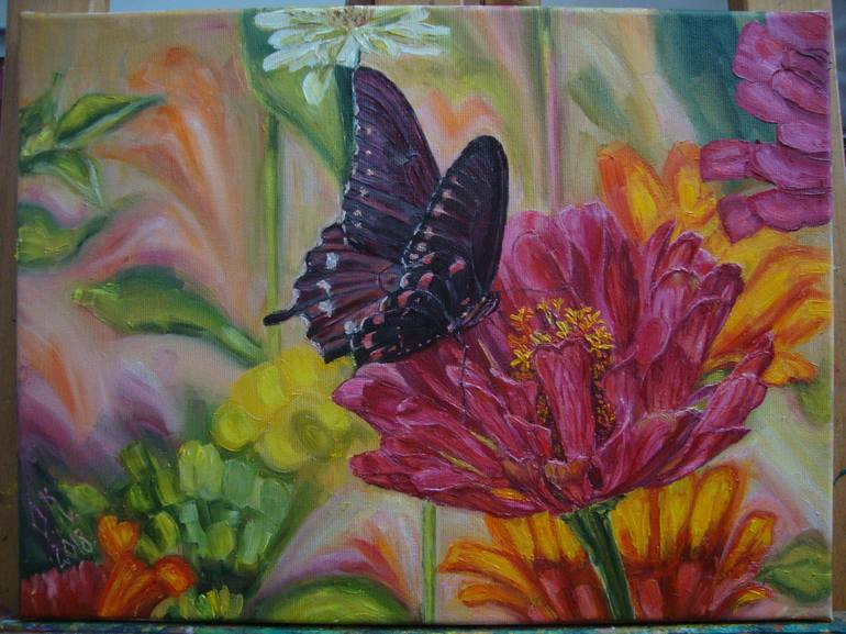 Original Realism Floral Painting by Olga Knezevic