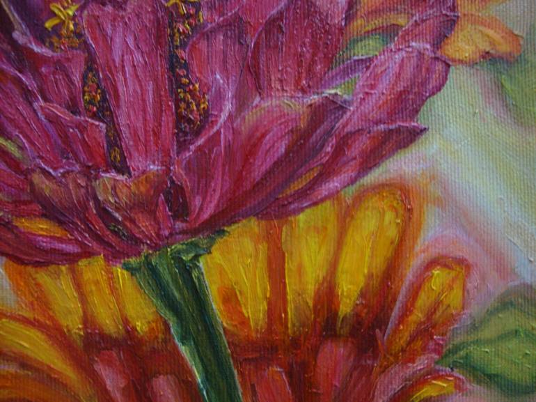 Original Realism Floral Painting by Olga Knezevic