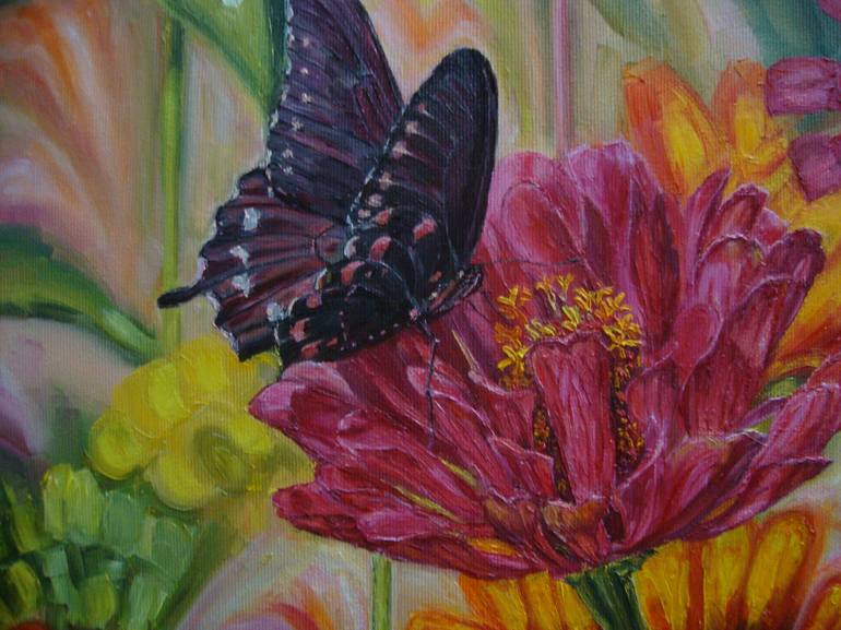 Original Realism Floral Painting by Olga Knezevic