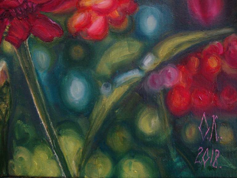 Original Realism Floral Painting by Olga Knezevic