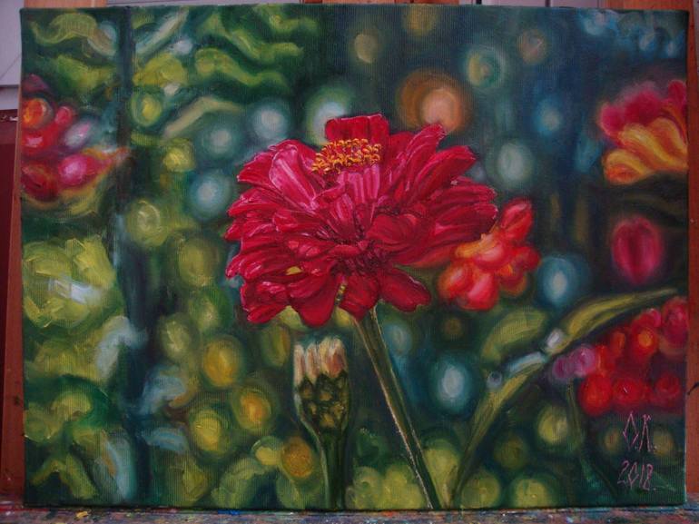 Original Realism Floral Painting by Olga Knezevic