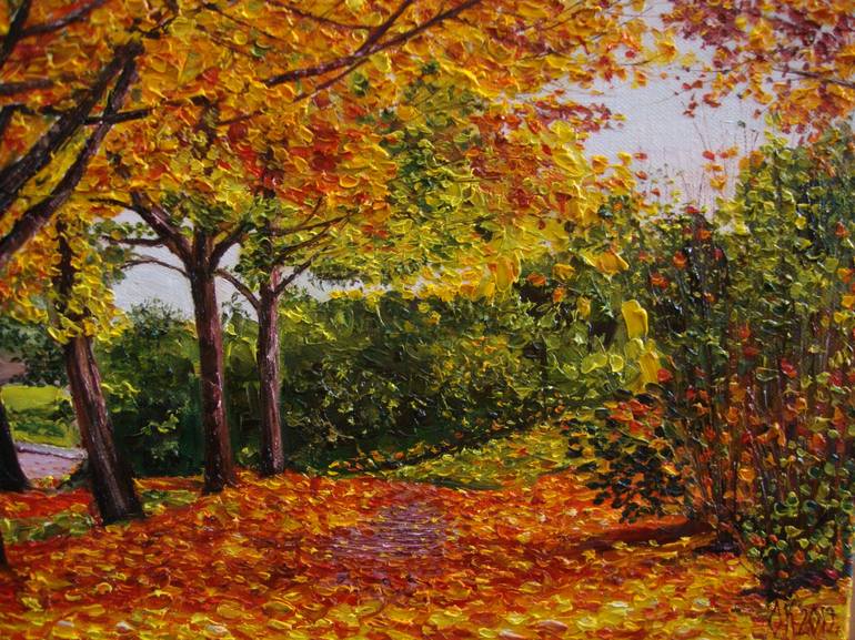 Original Impressionism Landscape Painting by Olga Knezevic