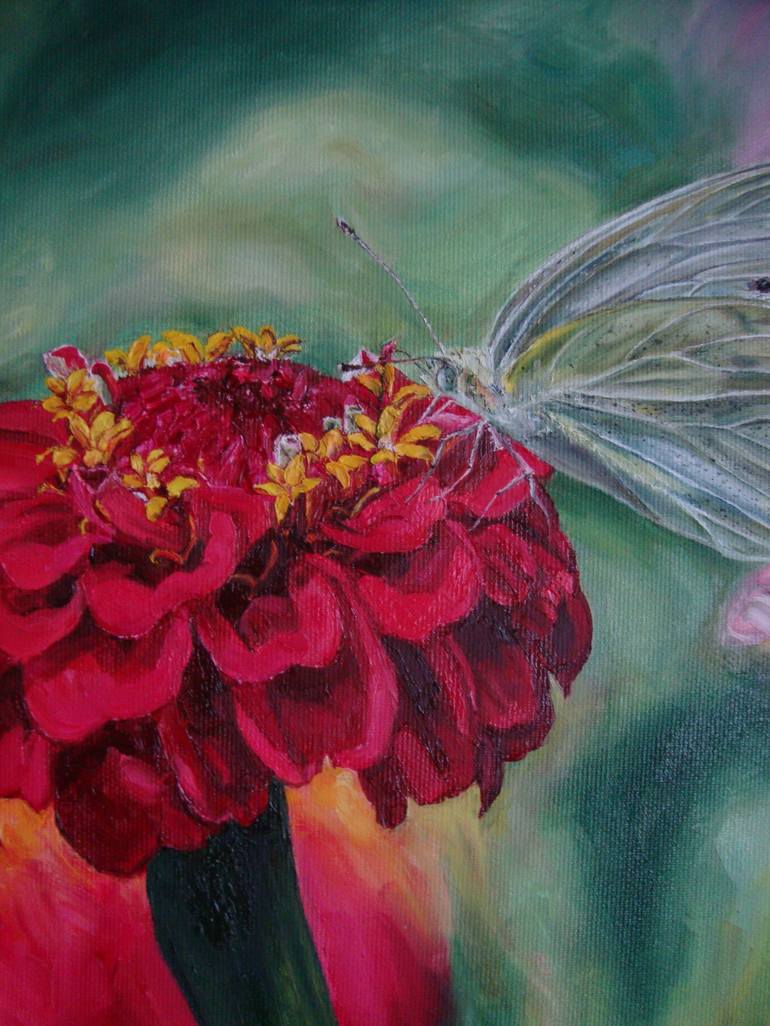 Original Fine Art Floral Painting by Olga Knezevic