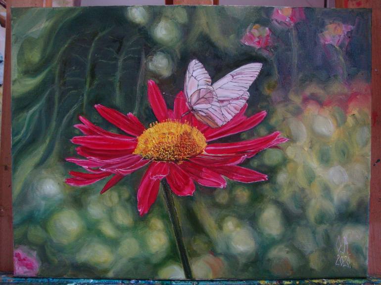 Original Realism Floral Painting by Olga Knezevic