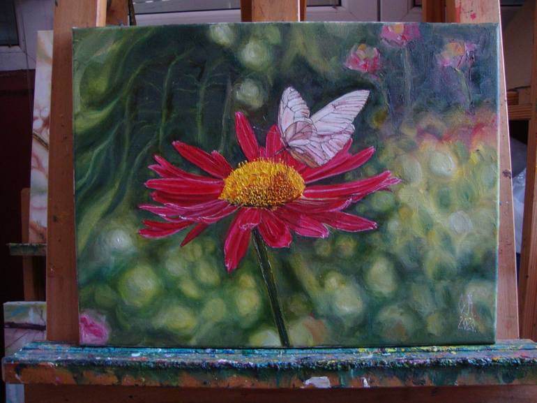 Original Realism Floral Painting by Olga Knezevic