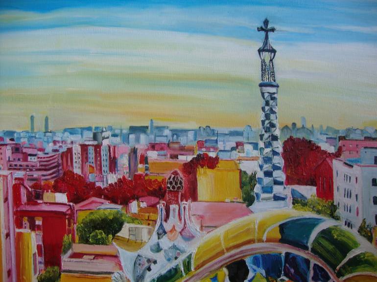 Original Realism Cities Painting by Olga Knezevic