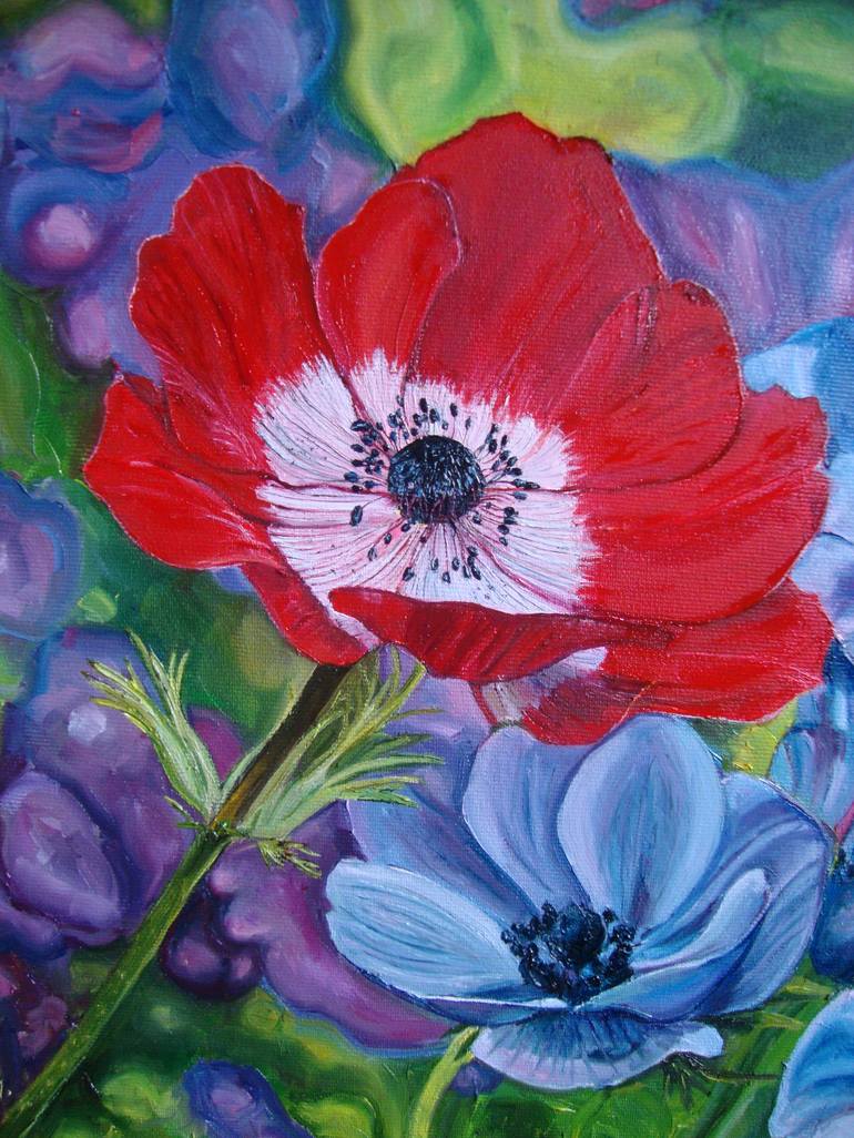 Original Realism Floral Painting by Olga Knezevic