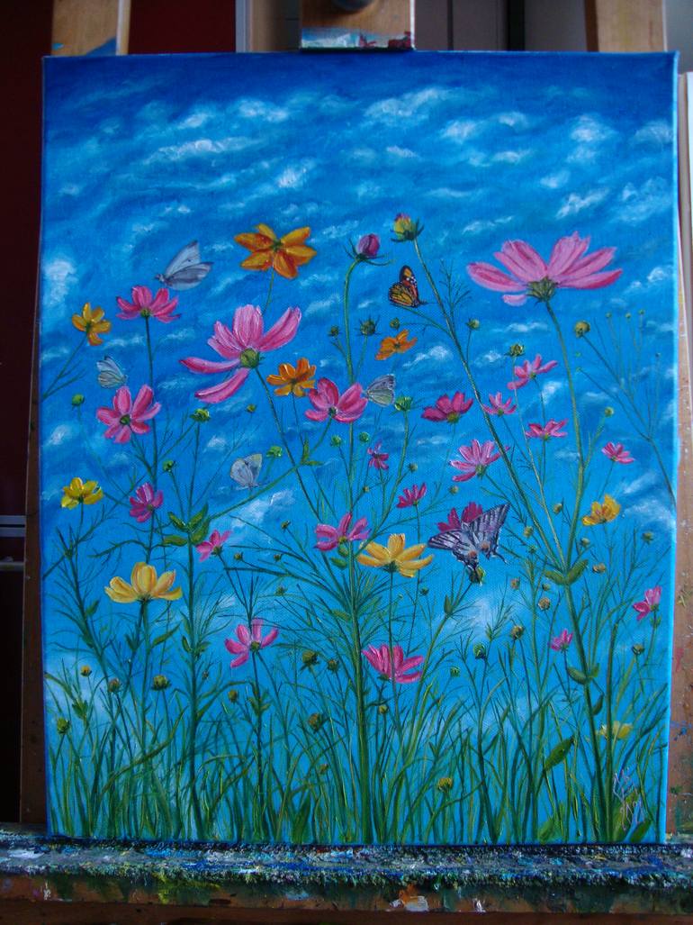 Original Realism Floral Painting by Olga Knezevic