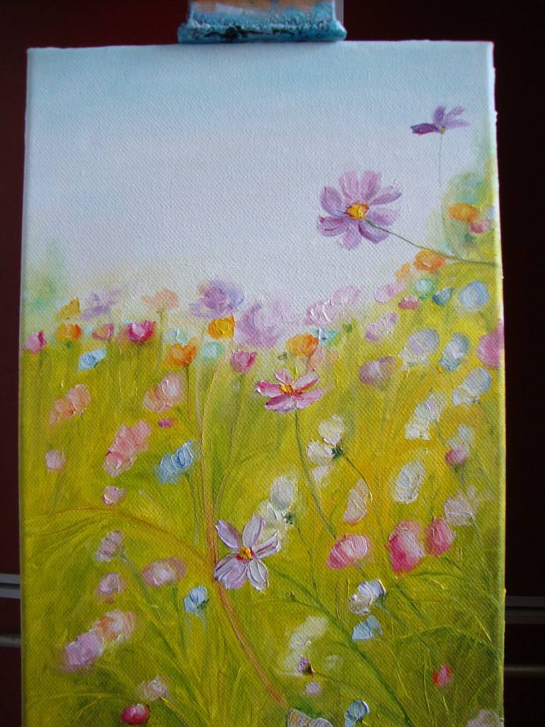 Original Impressionism Floral Painting by Olga Knezevic