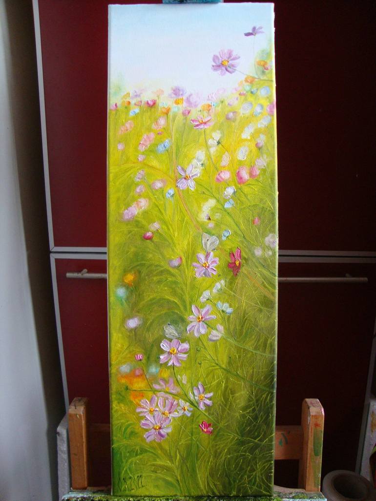 Original Impressionism Floral Painting by Olga Knezevic