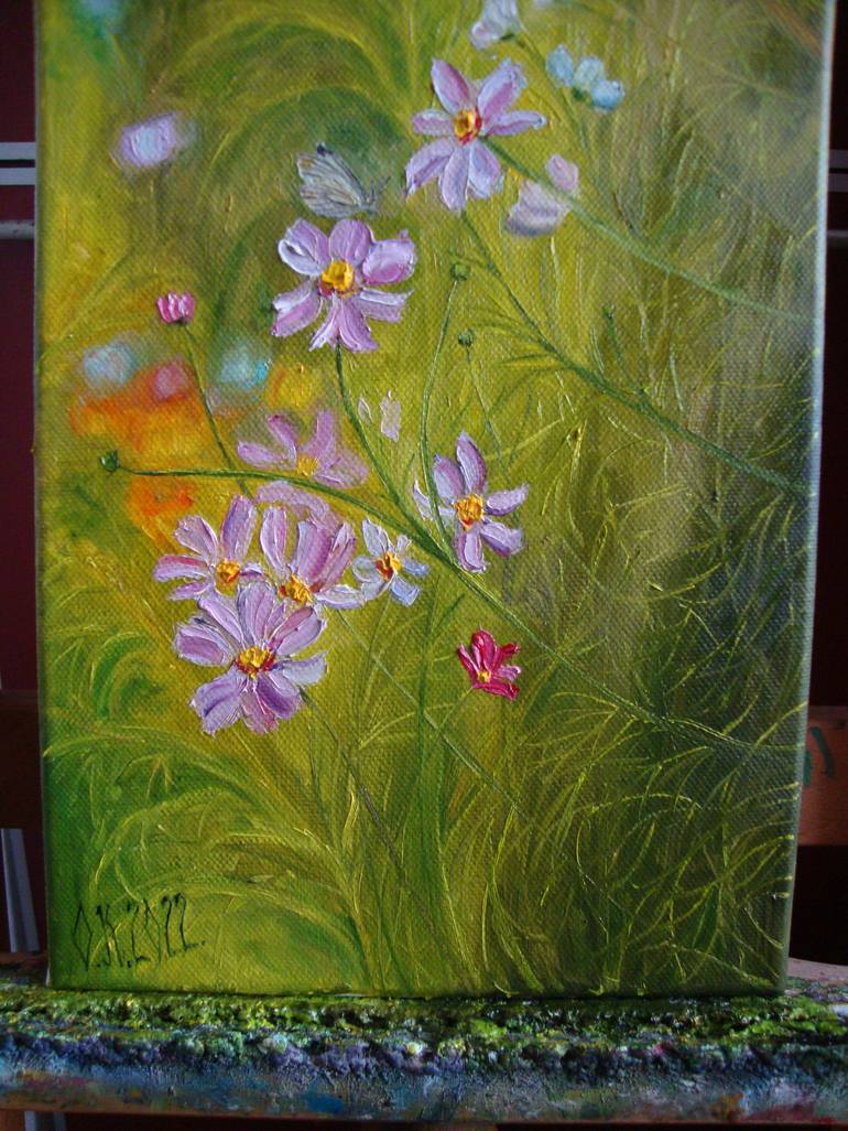 Original Impressionism Floral Painting by Olga Knezevic