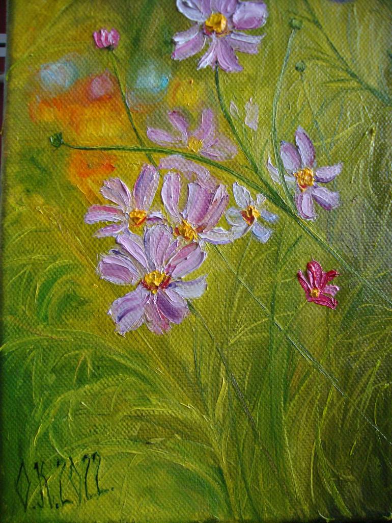 Original Impressionism Floral Painting by Olga Knezevic