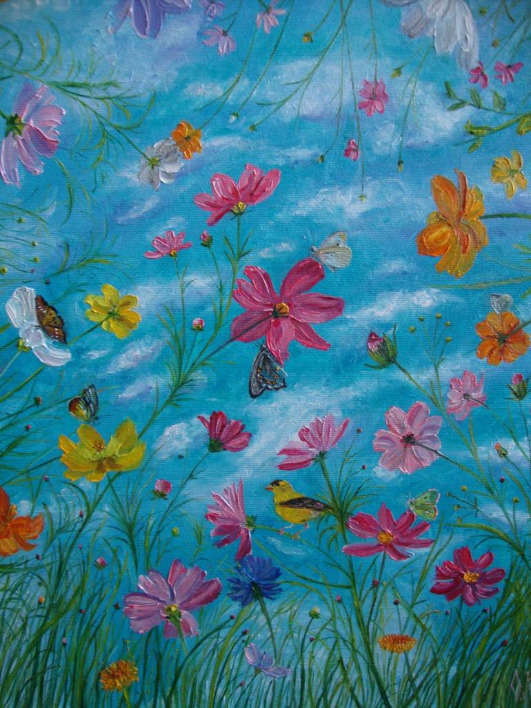 Original Impressionism Floral Painting by Olga Knezevic