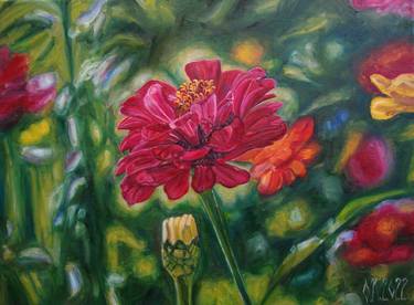 Print of Impressionism Floral Paintings by Olga Knezevic