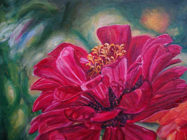 Original Impressionism Floral Painting by Olga Knezevic