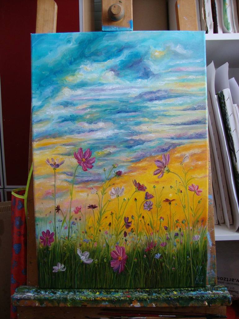 Original Realism Floral Painting by Olga Knezevic