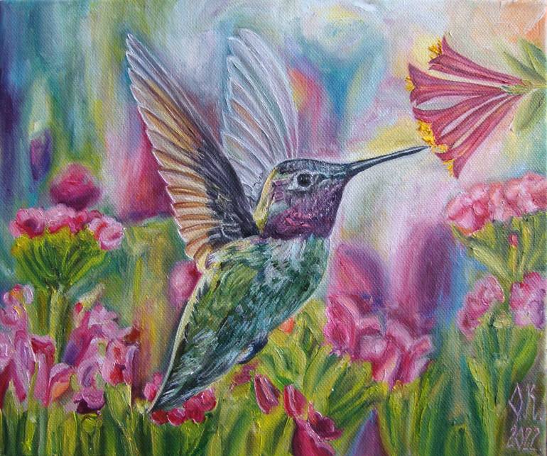 Hummingbird Painting by Olga Knezevic | Saatchi Art