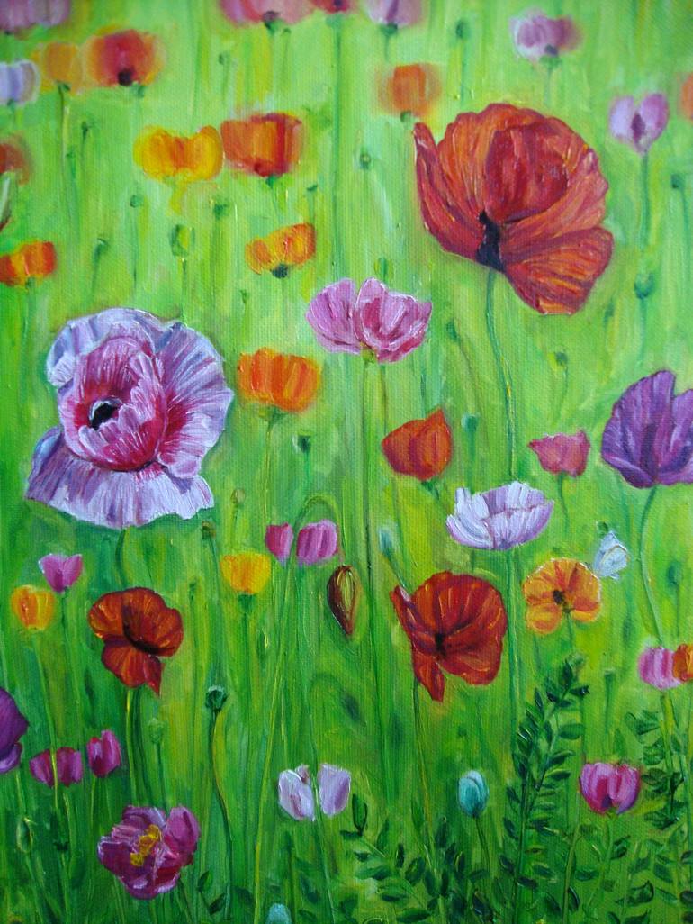 Original Garden Painting by Olga Knezevic