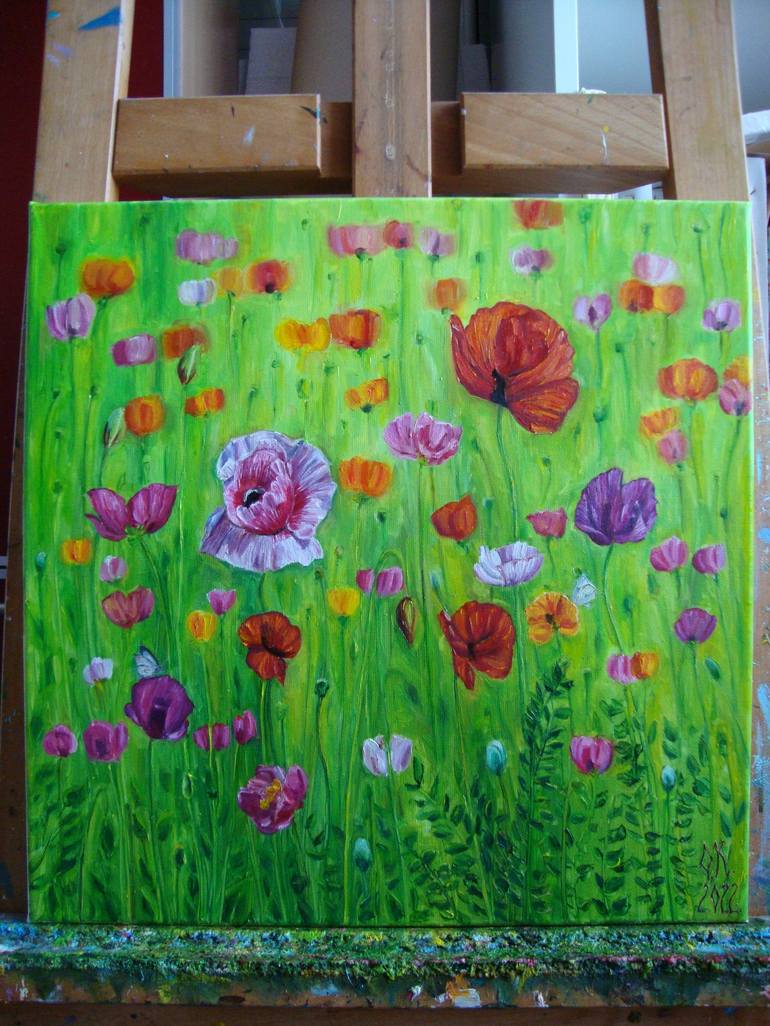 Original Realism Garden Painting by Olga Knezevic