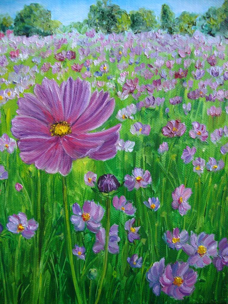 Original Realism Floral Painting by Olga Knezevic