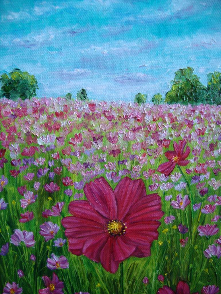 Original Realism Floral Painting by Olga Knezevic