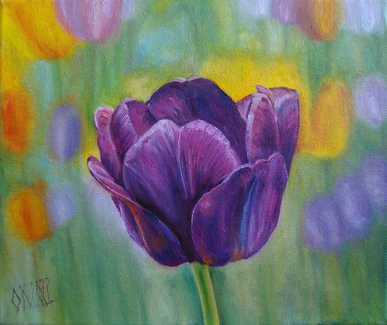 Whisper of the tulip Painting by Olga Knezevic | Saatchi Art