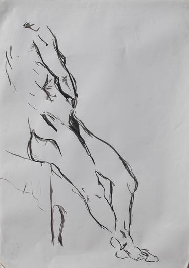 Original Figurative Nude Drawings by Clara Almada