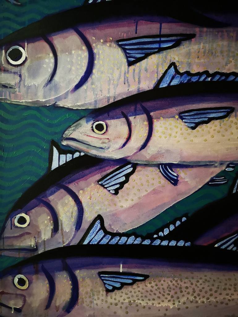 Original Figurative Fish Painting by Karlijn Surminski